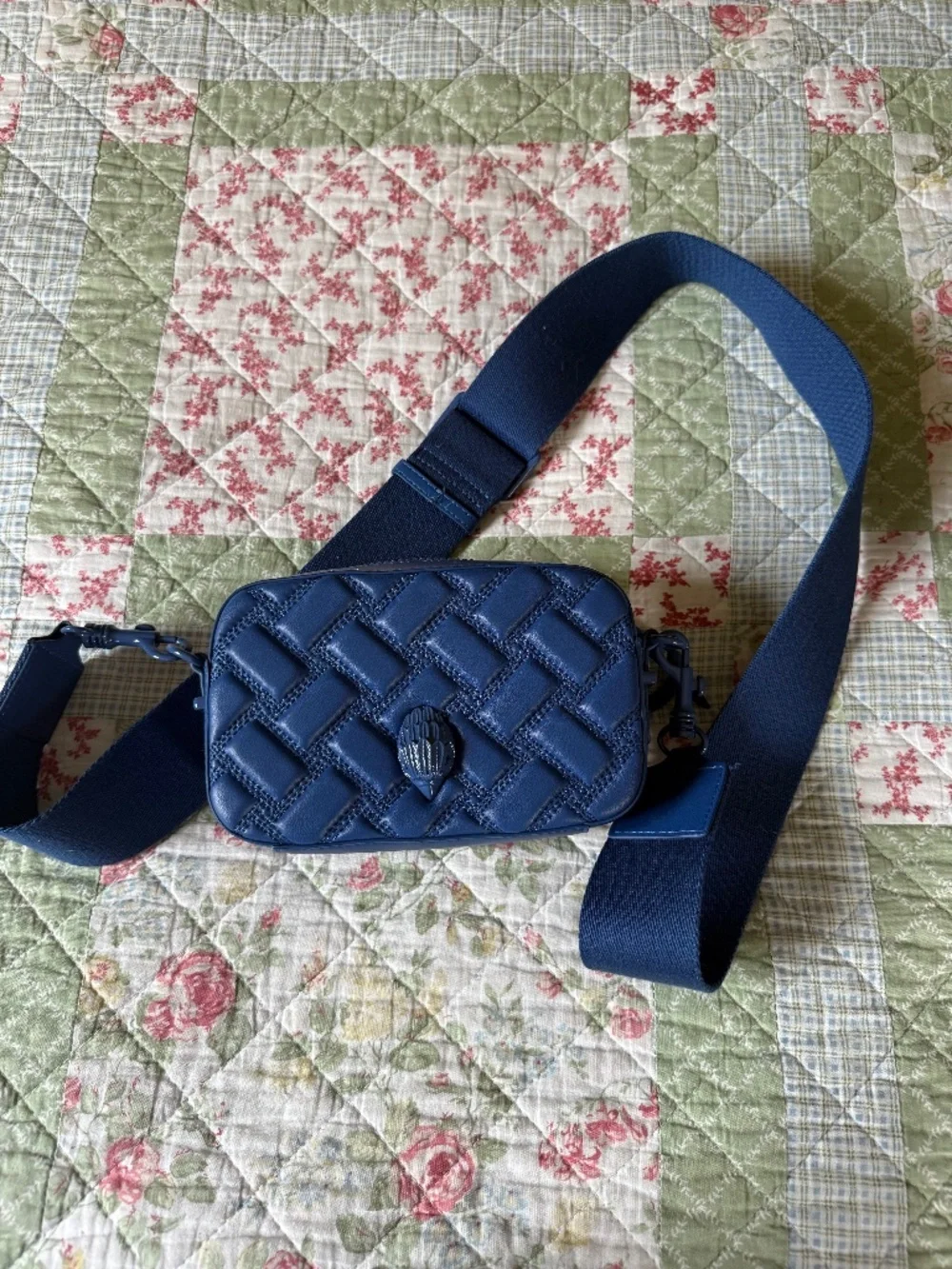 Kurt Geiger Small Kensington Camera Drench Bag Royal Blue Crossbody